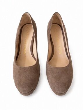 Stuart Weitzman Brown Suede Platform Pumps